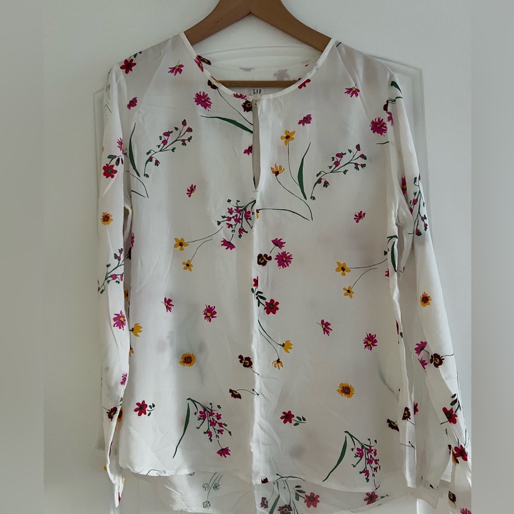 GAP Floral Blouse in Pink, Yellow, and Green